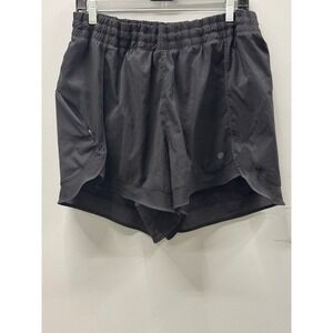 Athleta Mesh Racer Run Shorts Womens 1X Black 4 Inch Inseam Activewear Casual